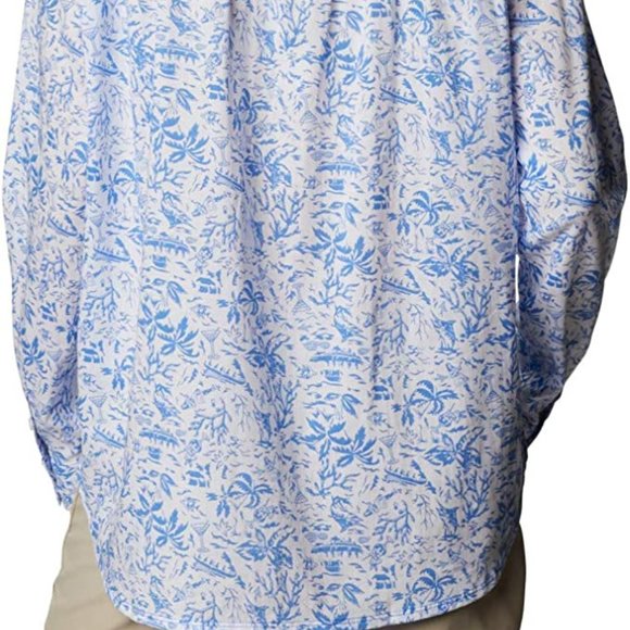 🆕Columbia Women's Slack Water Woven Long Sleeve Shirt, XXL-Harbor Blue Kona Pri - Picture 4 of 5